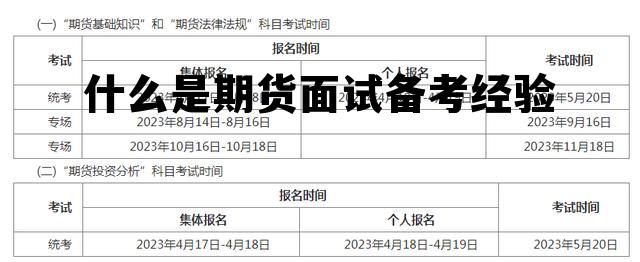 什么是期货面试备考经验 什么是期货面试备考经验的 什么是期货面试备考经验 什么是期货面试备考经验的