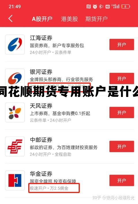 同花顺期货专用账户是什么 同花顺期货通账户分析功能在哪